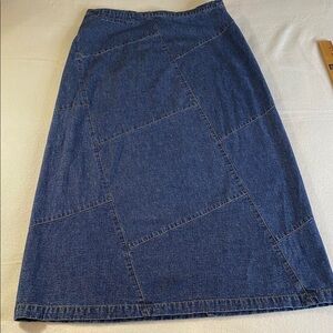 Cabela's Dark Blue Patchwork Denim Maxi skirt size 14 vintage Y2K